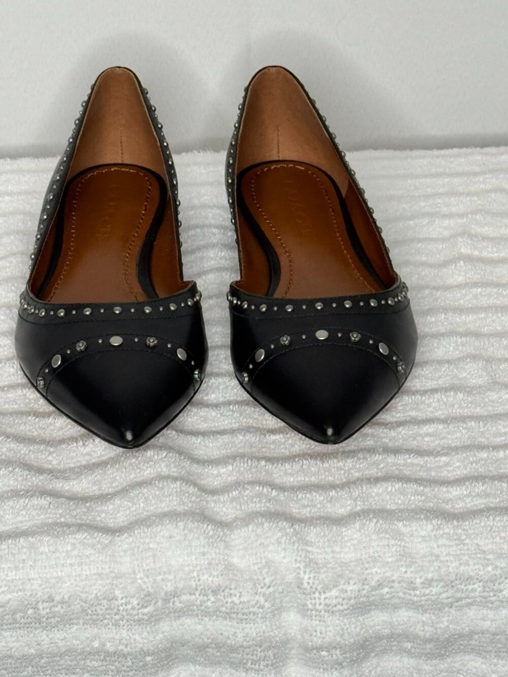 Coach Valintina Flat With Studs - Black - Picture 2 of 9
